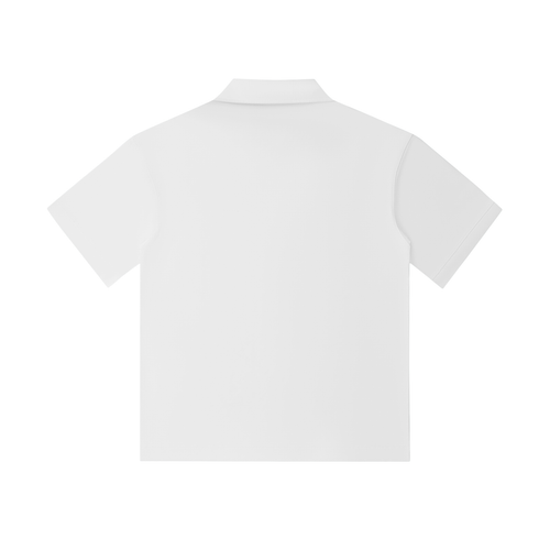 Black MMVII Text Short Sleeve Polo